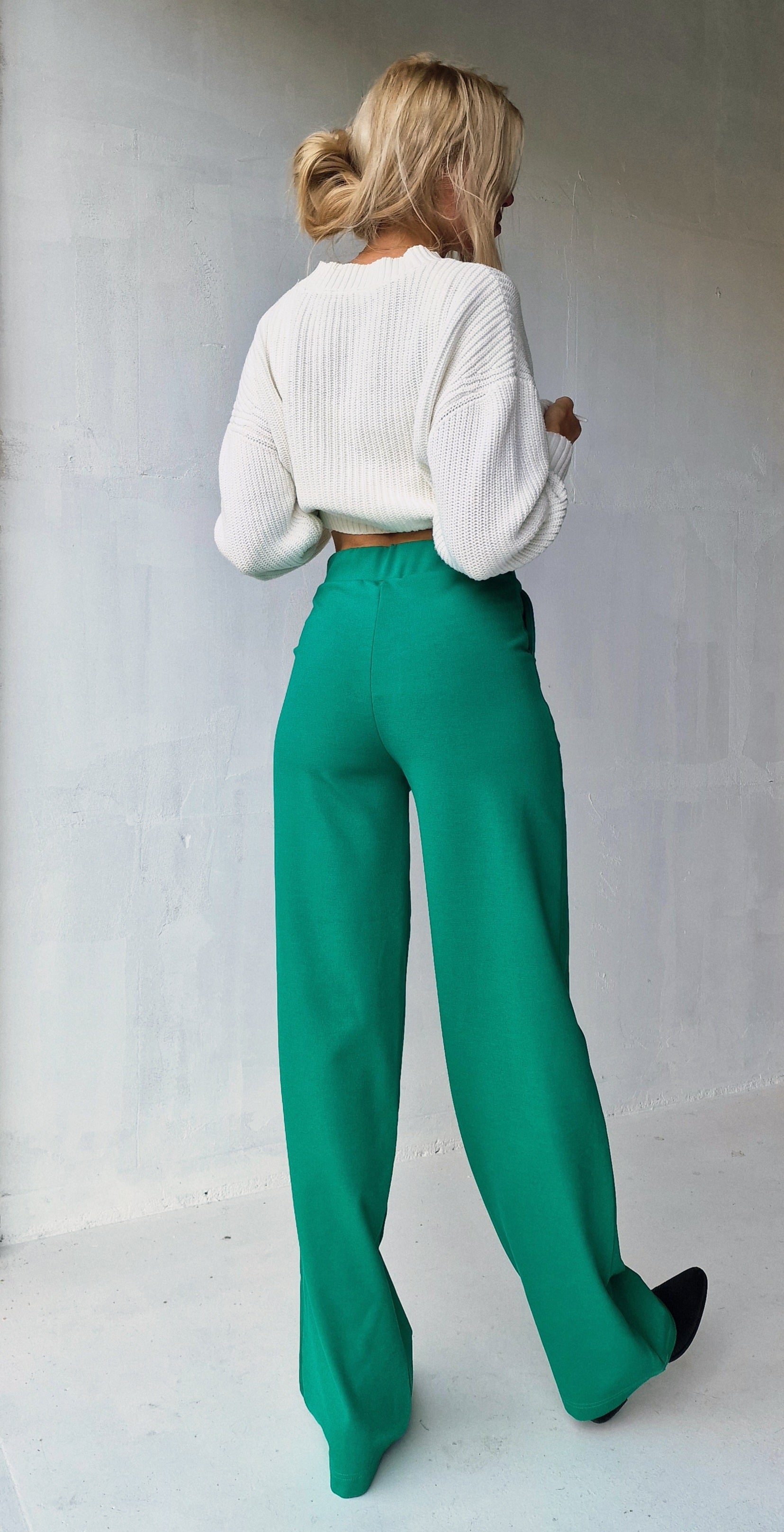 Extra lange wide leg | zeegroen | tall | lengte 34 & 36