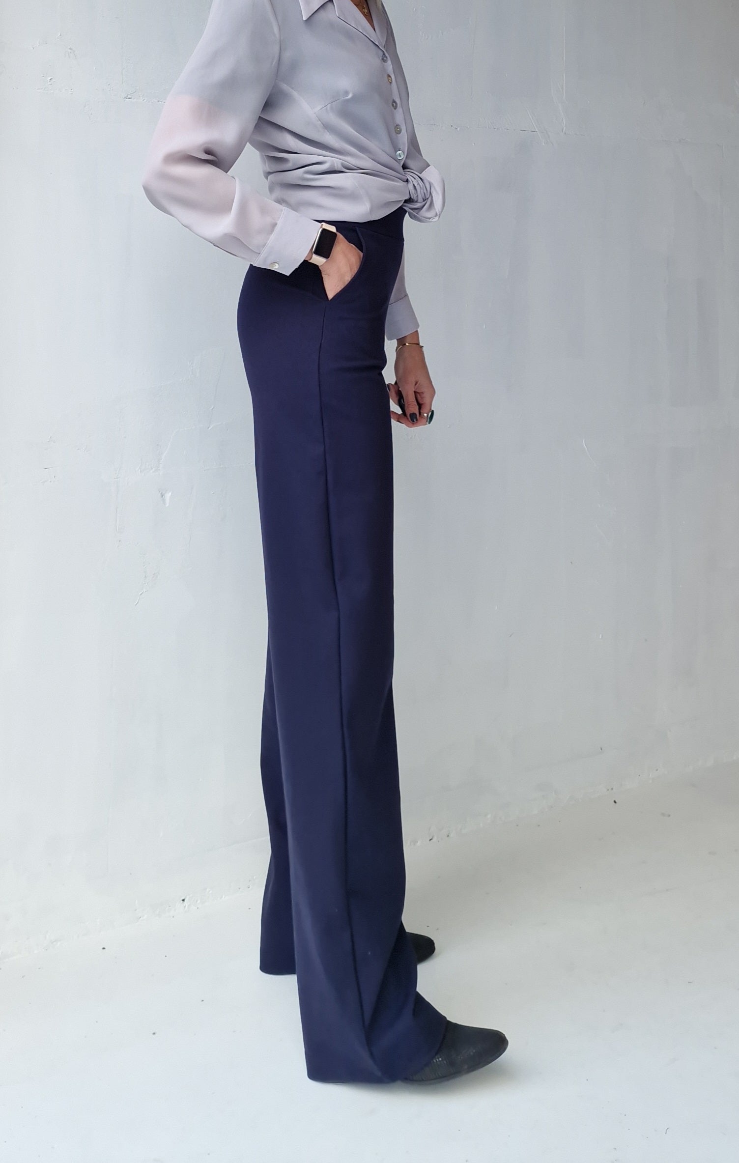 Extra lange wide leg | Marineblauw | tall | lengtemaat 36