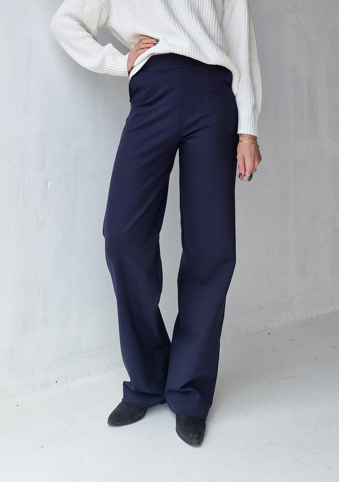 Extra lange wide leg | Marineblauw | tall | lengtemaat 36