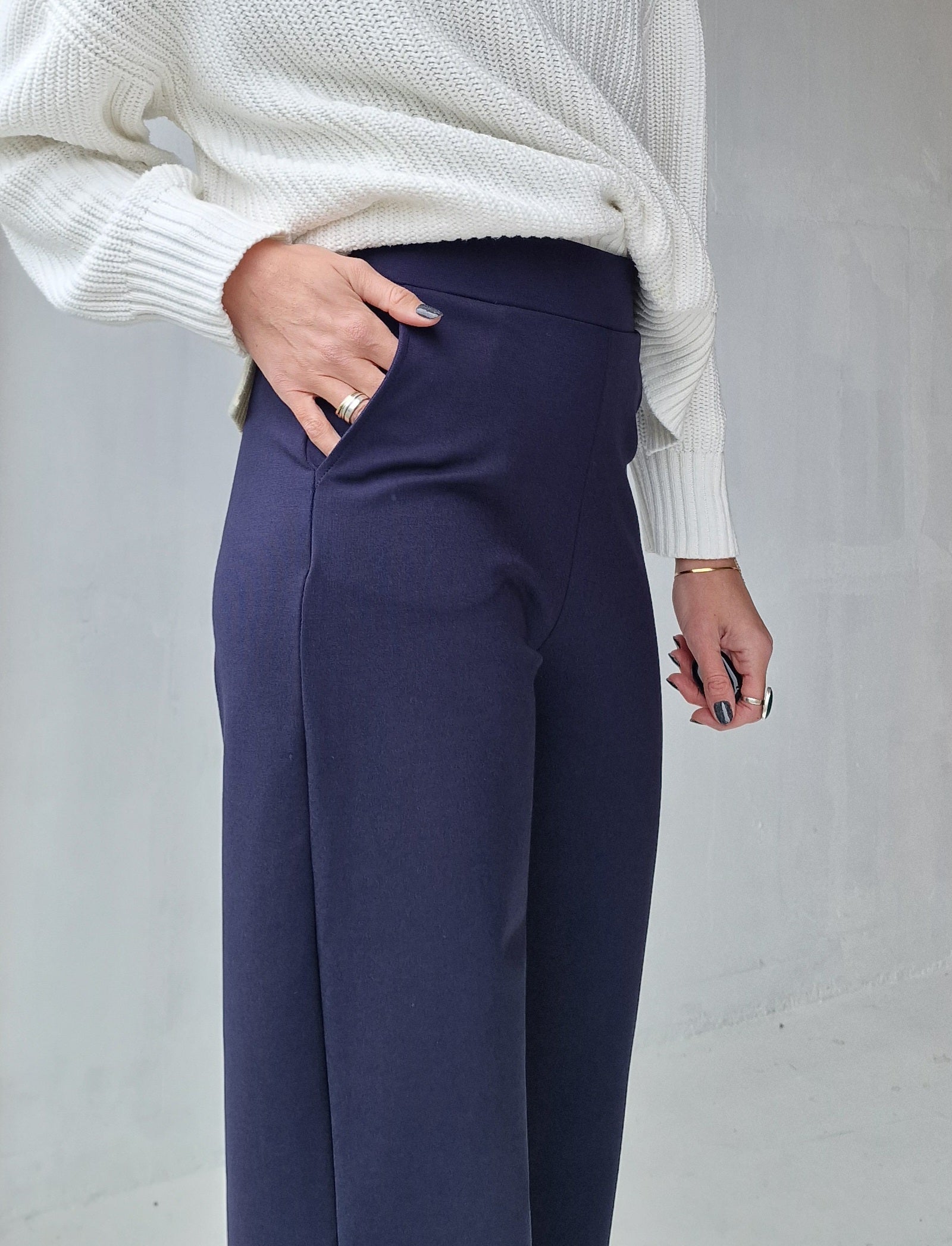 Extra lange wide leg | Marineblauw | tall | lengtemaat 36