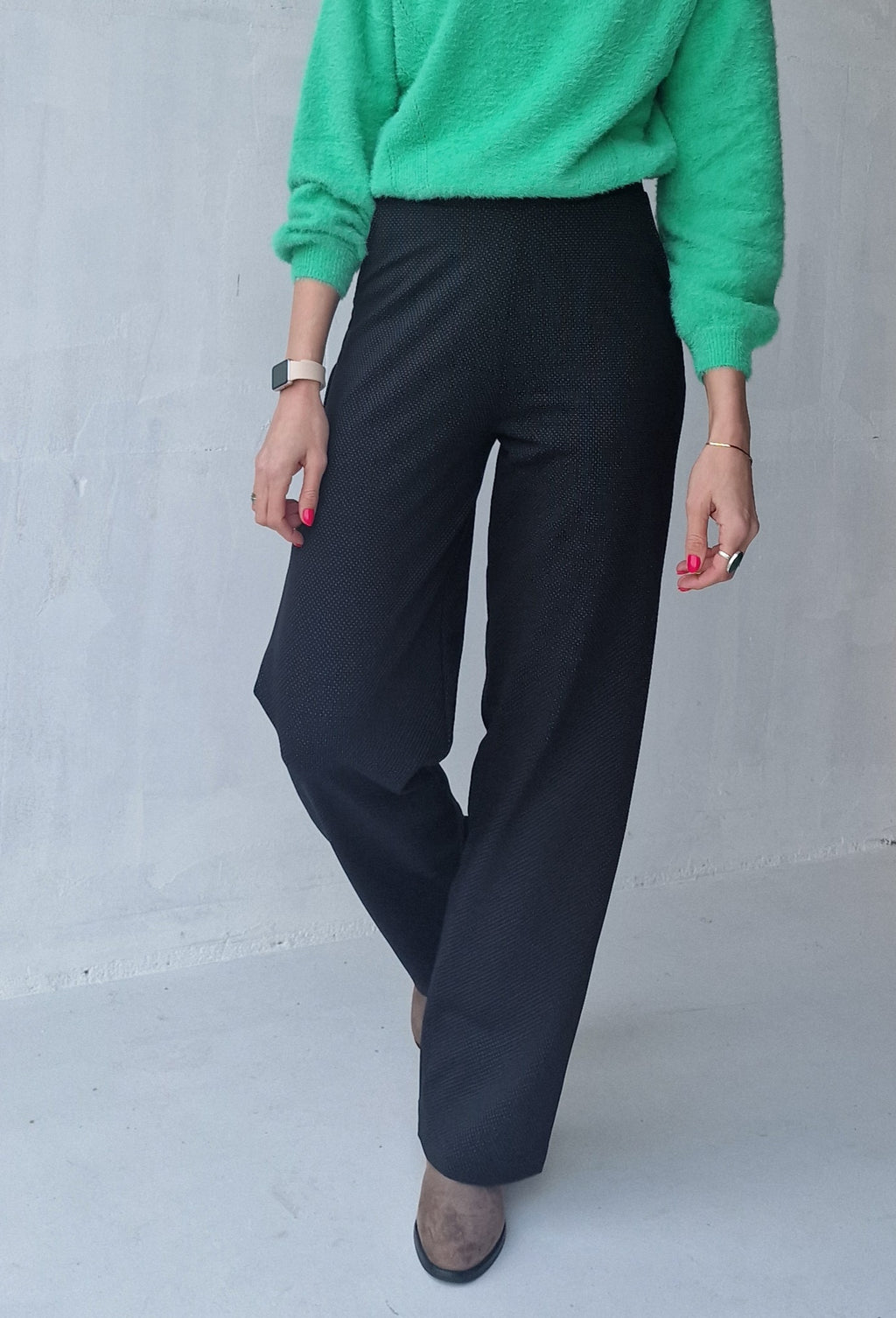 Extra lange wide leg | Black dots | tall | lengtemaat 34 & 36