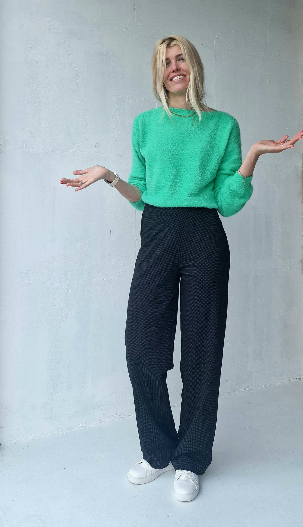 Extra lange wide leg | Black dots | tall | lengtemaat 34 & 36