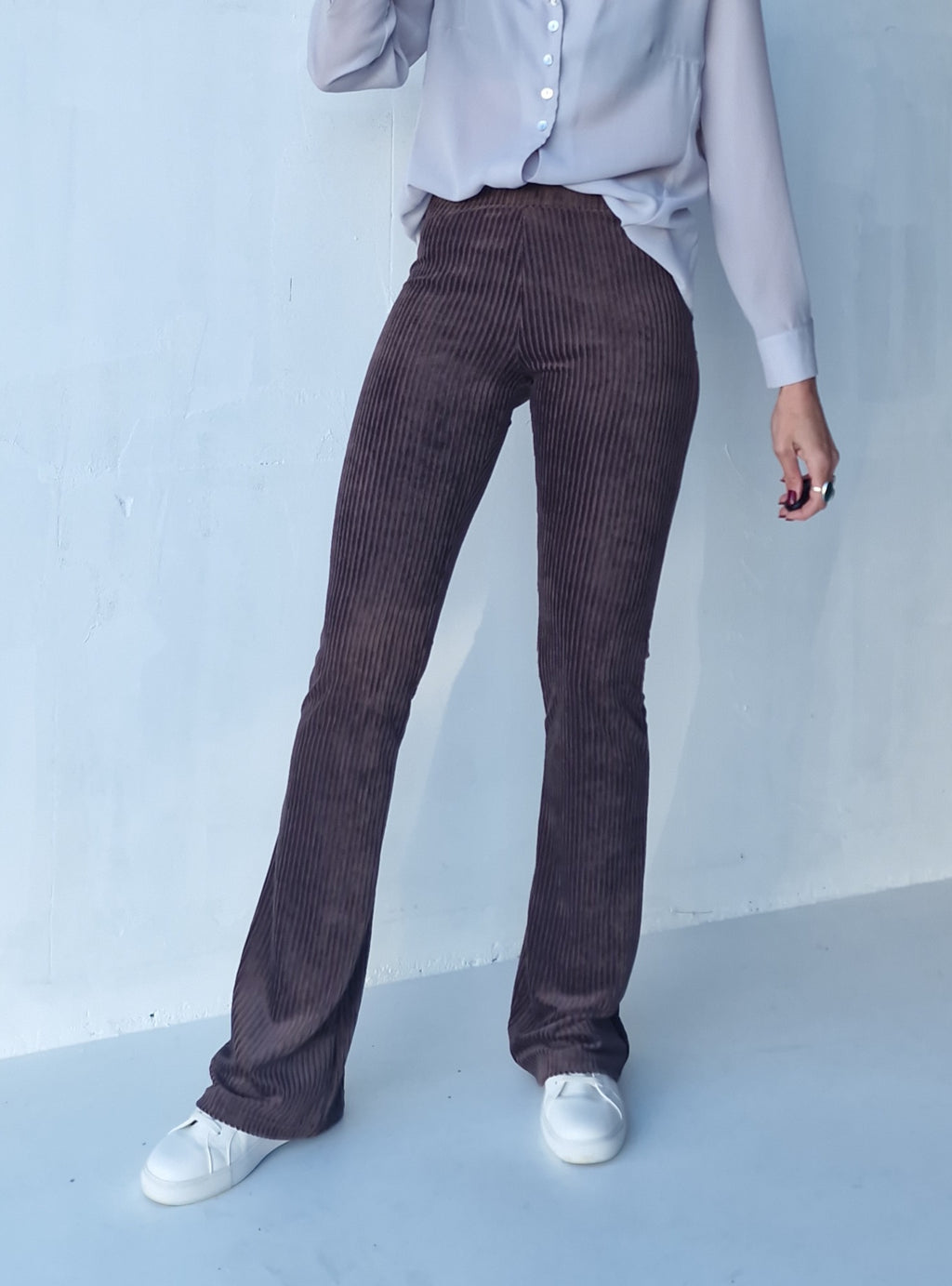 Violet Riband Extra lange flared pants | rib violet | TALL | Lengtemaat 34 & 36 ...