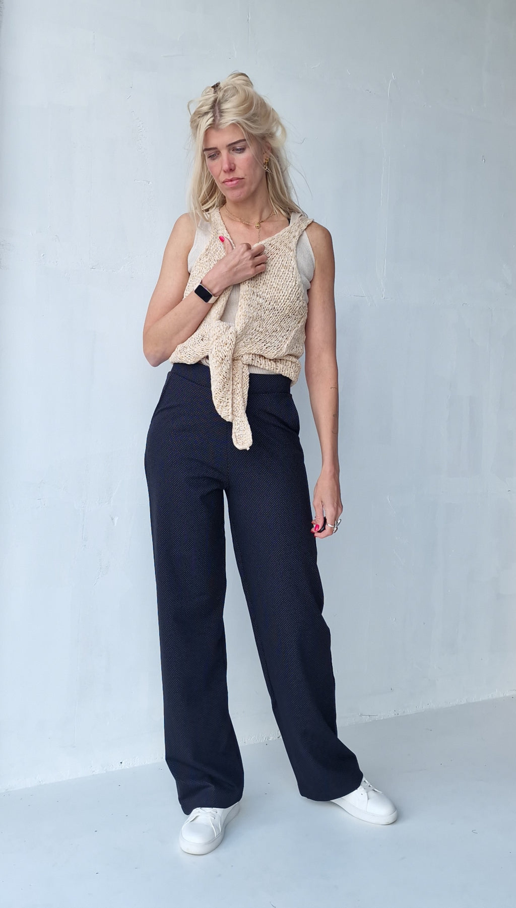 Extra lange wide leg | Black dots | tall | lengtemaat 34 & 36