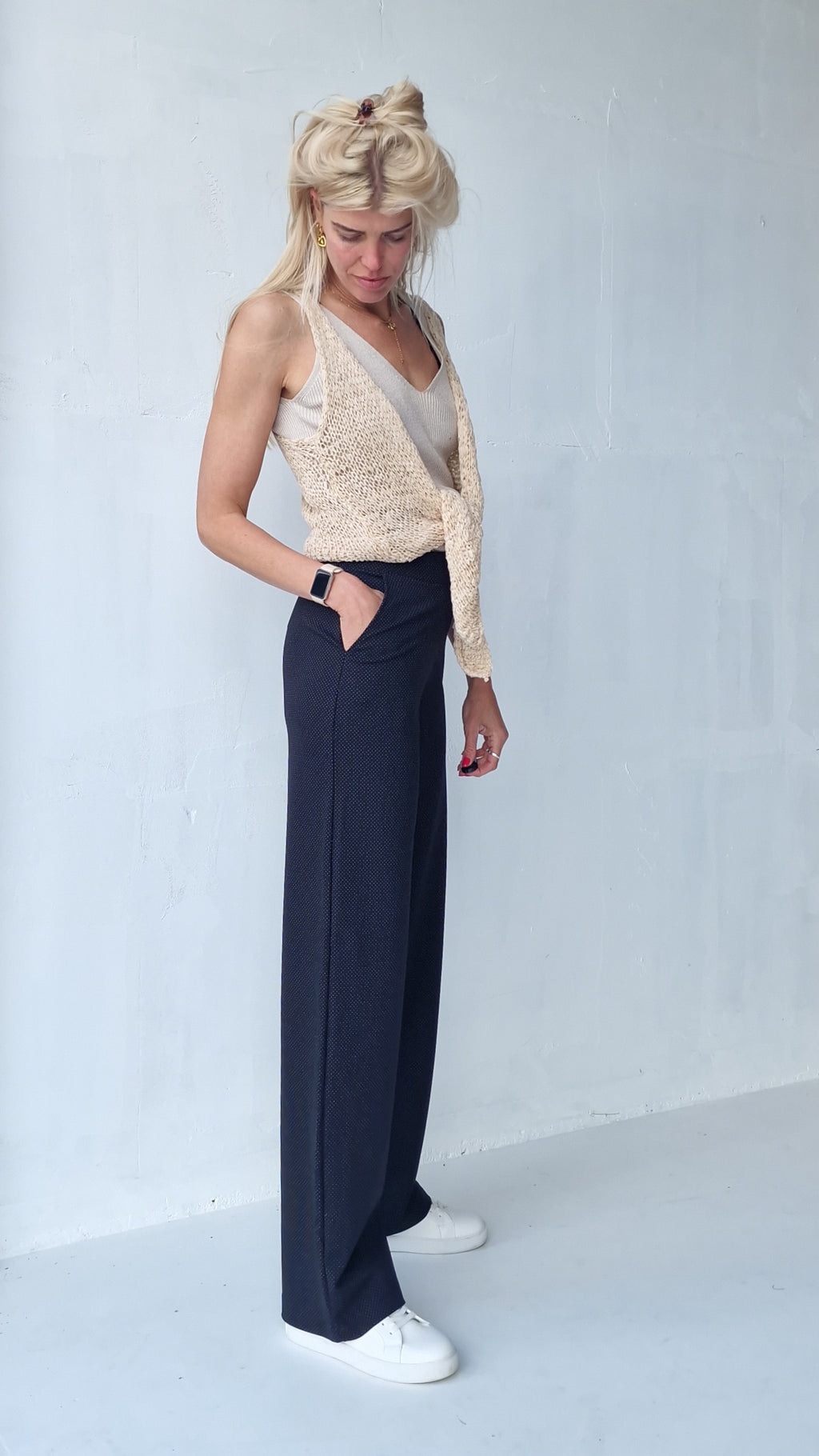 Extra lange wide leg | Black dots | tall | lengtemaat 34 & 36