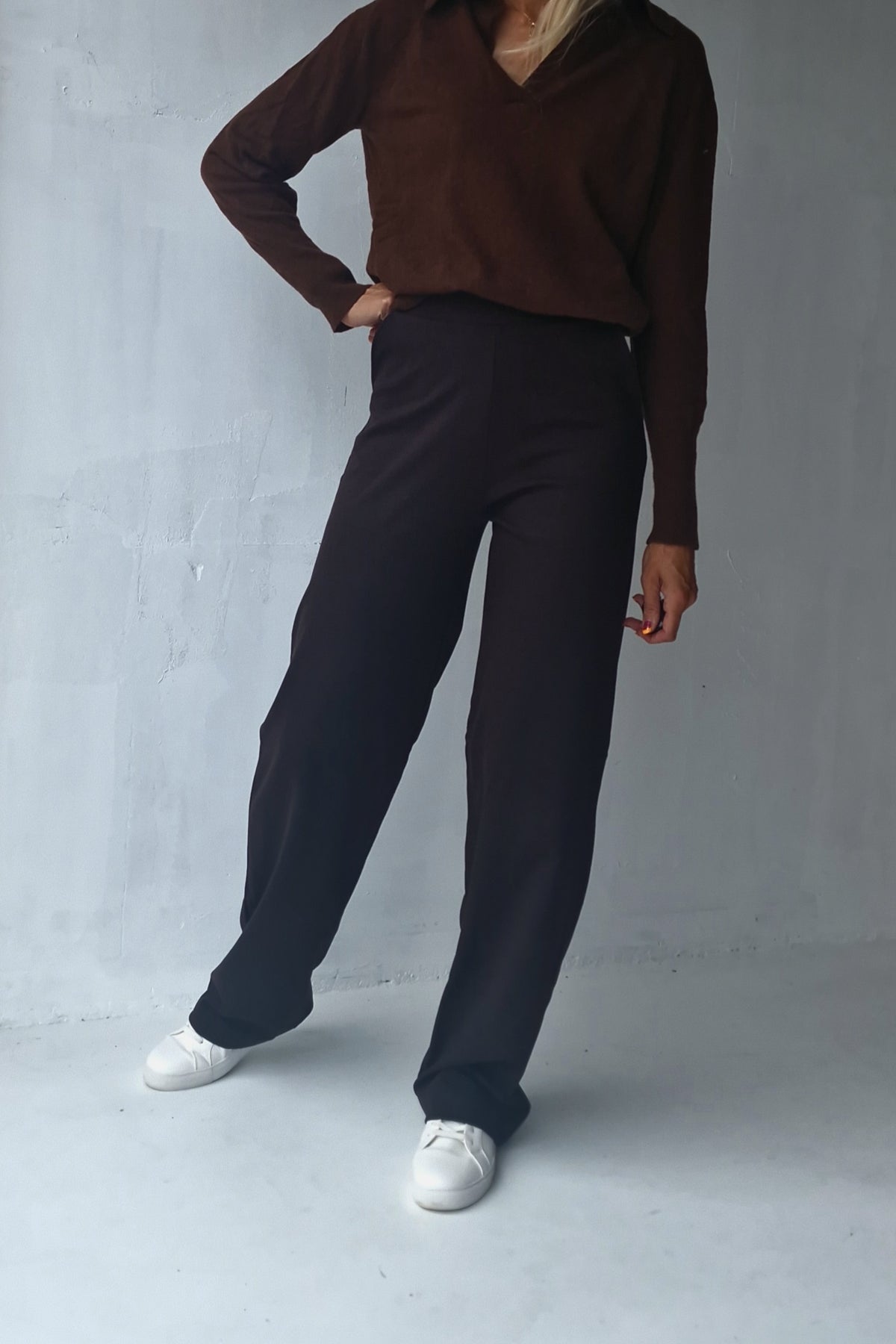 RESERVEER NU: Extra lange wide leg | dark chocolate | tall | lengte 34 & 36