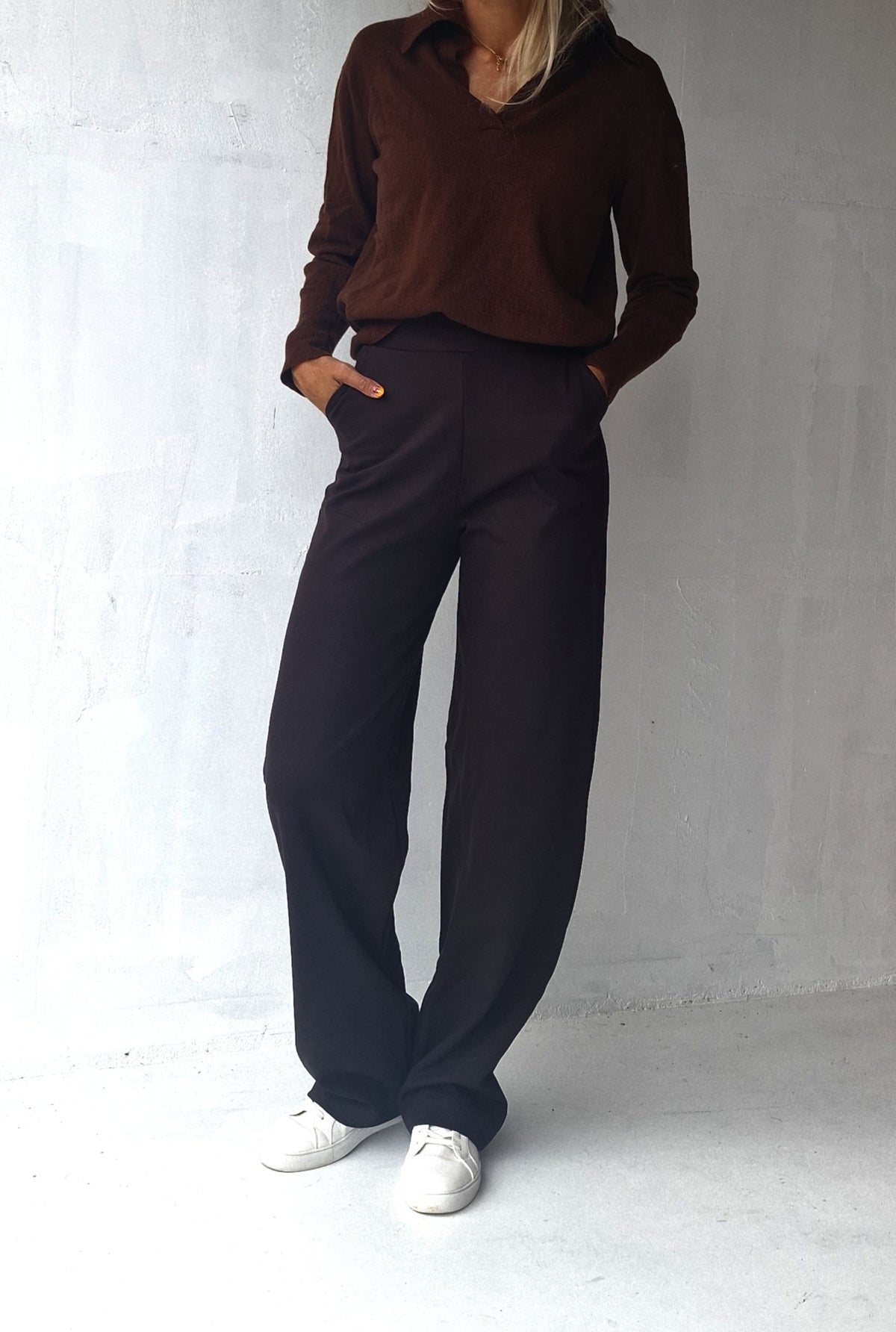 RESERVEER NU: Extra lange wide leg | dark chocolate | tall | lengte 34 & 36