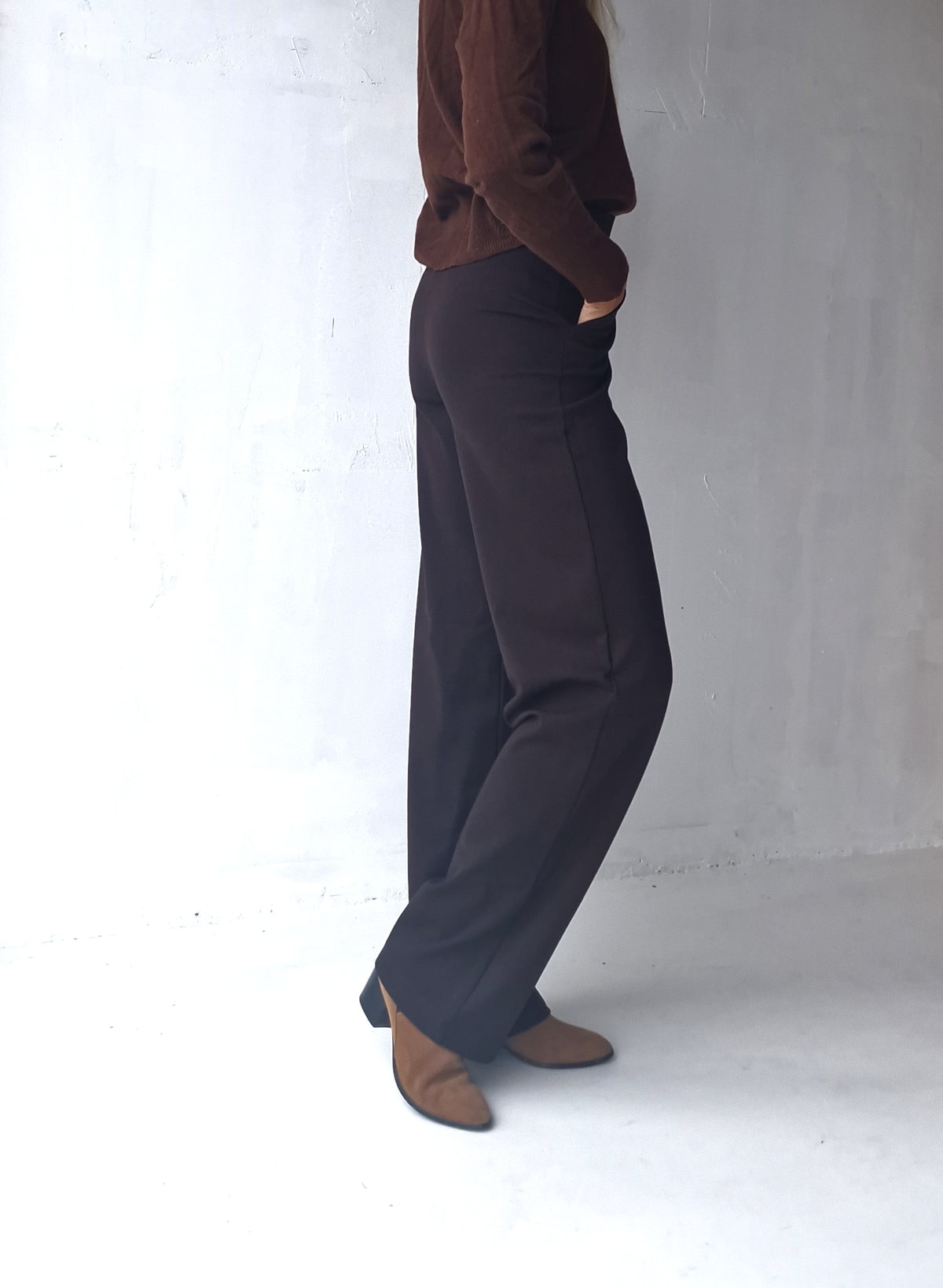 RESERVEER NU: Extra lange wide leg | dark chocolate | tall | lengte 34 & 36