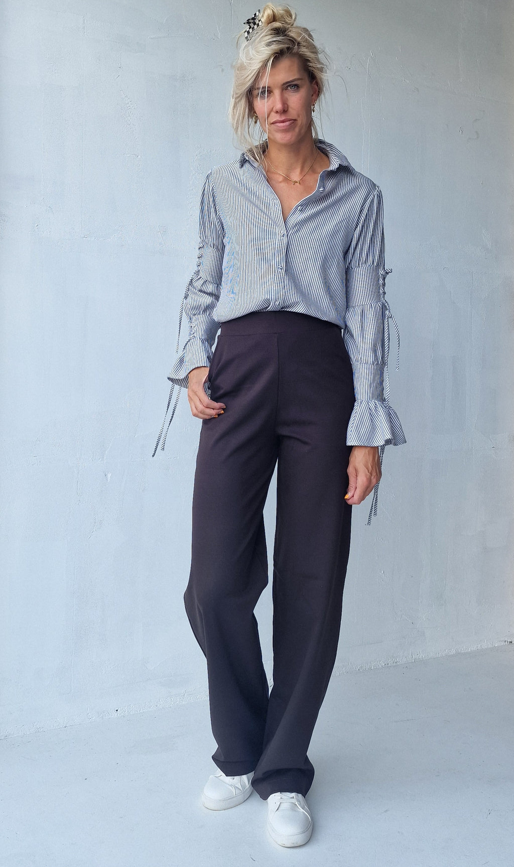 Extra lange wide leg | dark chocolate | tall | lengte 34 & 36