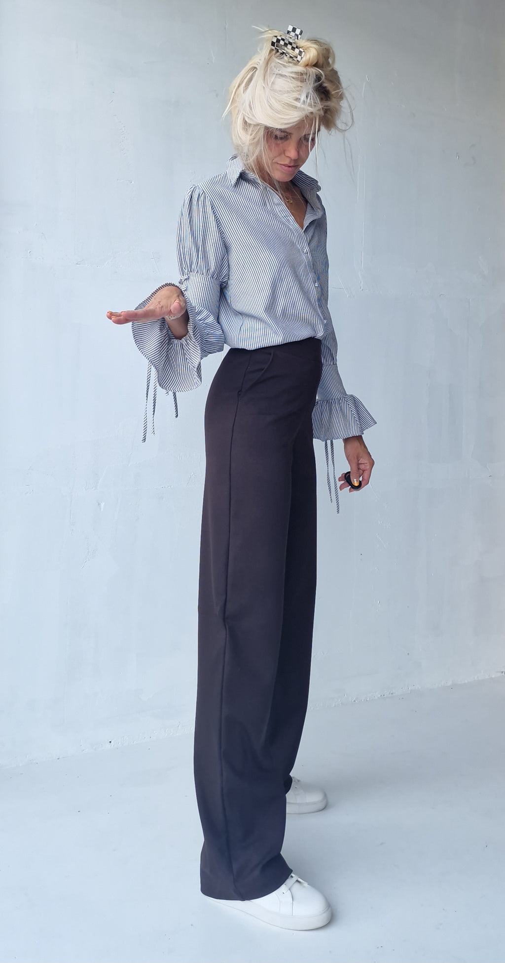 Extra lange wide leg | dark chocolate | tall | lengte 34 & 36