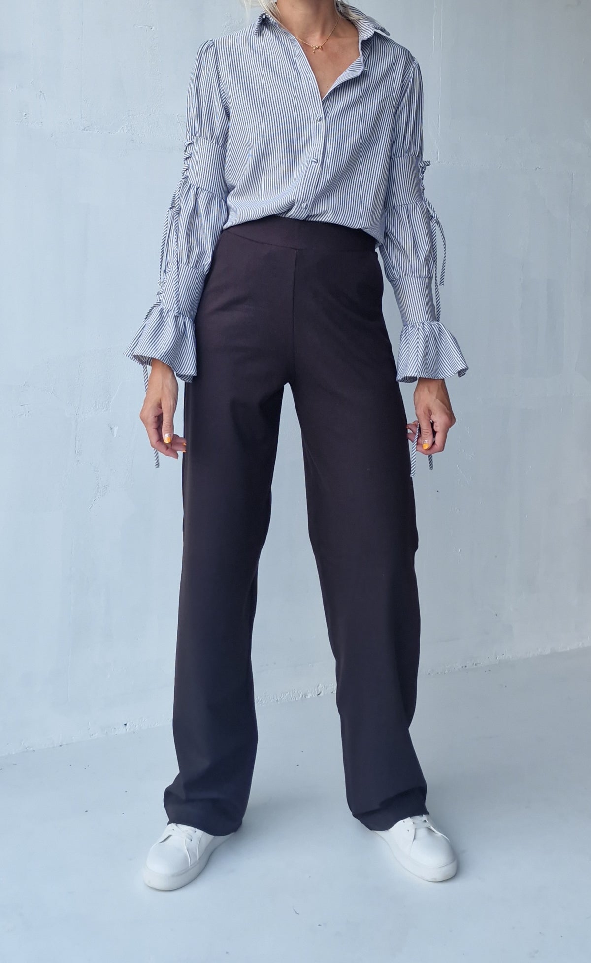 Extra lange wide leg | dark chocolate | tall | lengte 34 & 36