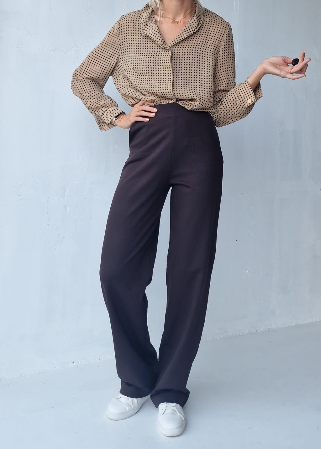 Extra lange wide leg | dark chocolate | tall | lengte 34 & 36