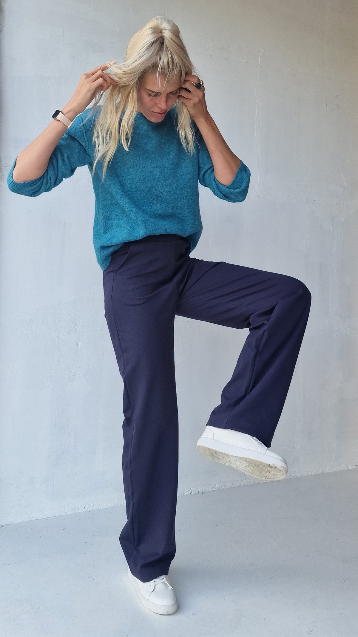 Extra lange wide leg | Marineblauw | tall | lengte 34 & 36