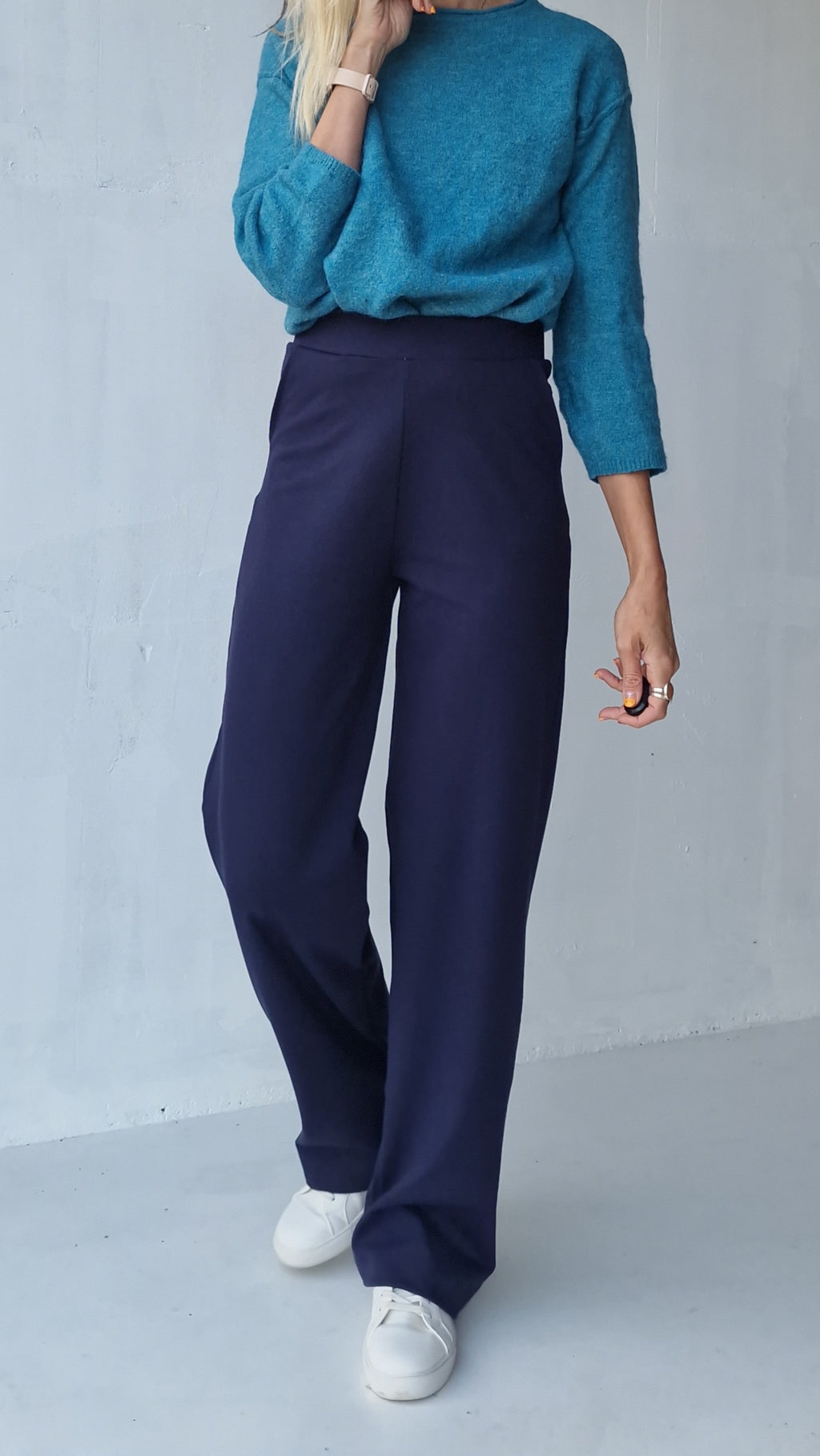 Extra lange wide leg | Marineblauw | tall | lengte 34 & 36