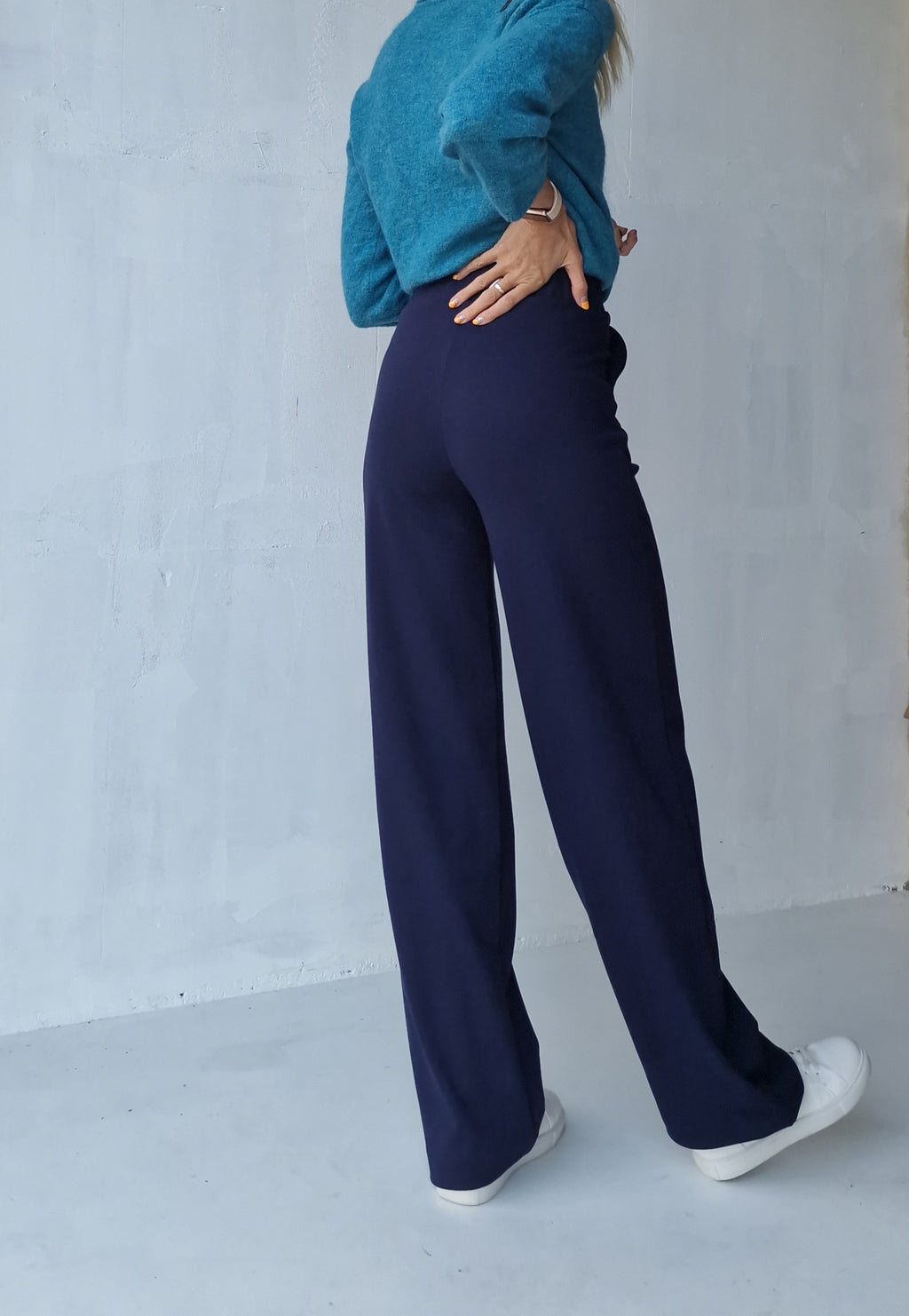 Extra lange wide leg | Marineblauw | tall | lengte 34 & 36