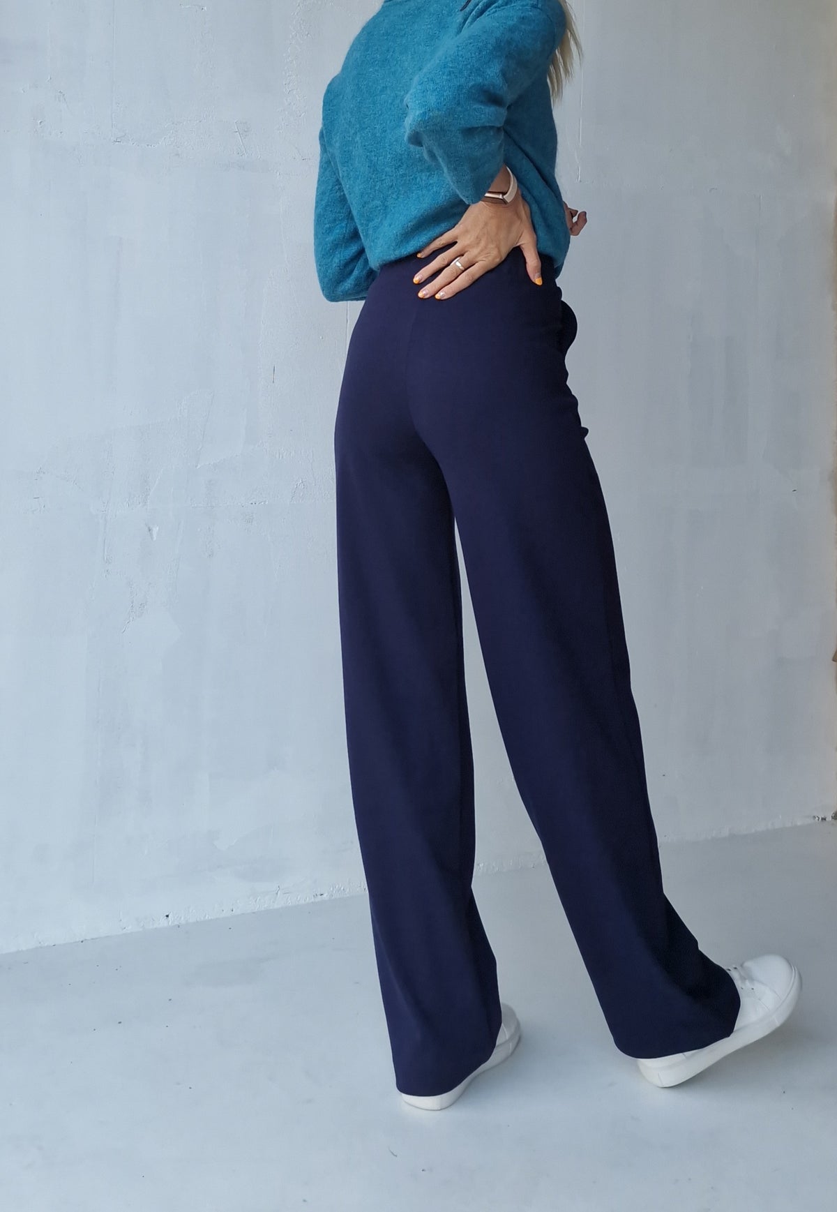 Extra lange wide leg | Marineblauw | tall | lengte 34 & 36