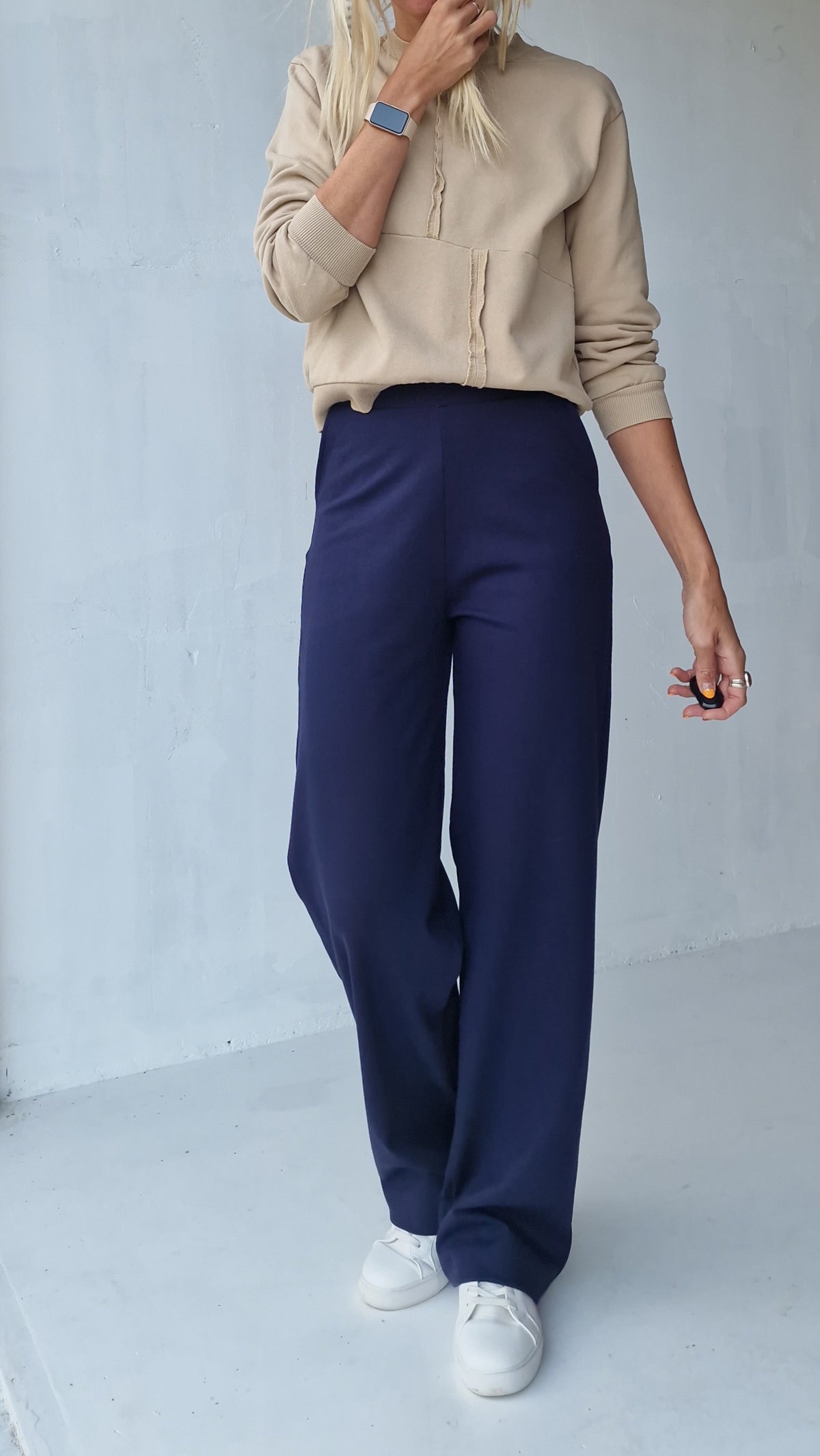 Extra lange wide leg | Marineblauw | tall | lengte 34 & 36