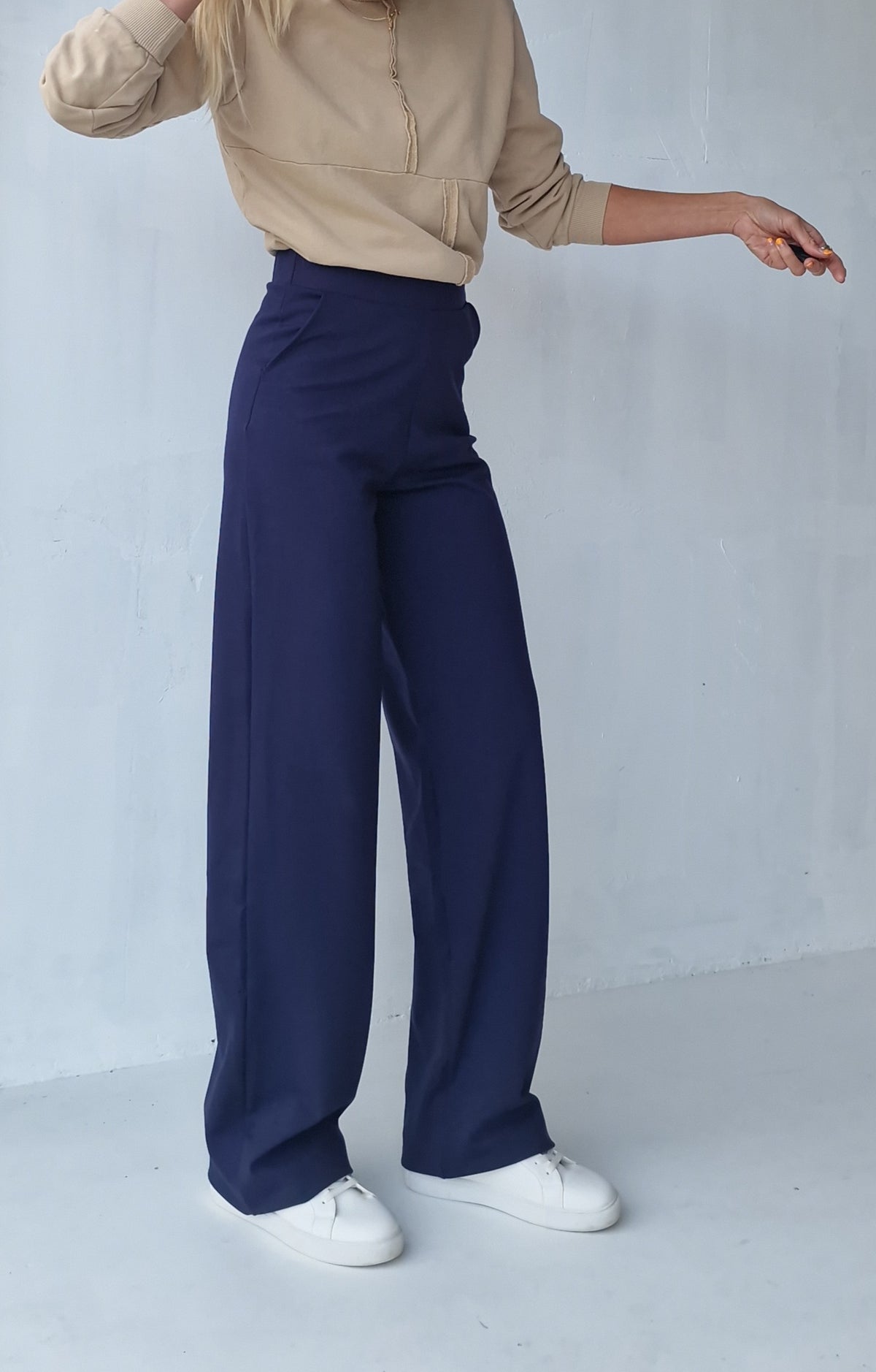 Extra lange wide leg | Marineblauw | tall | lengte 34 & 36