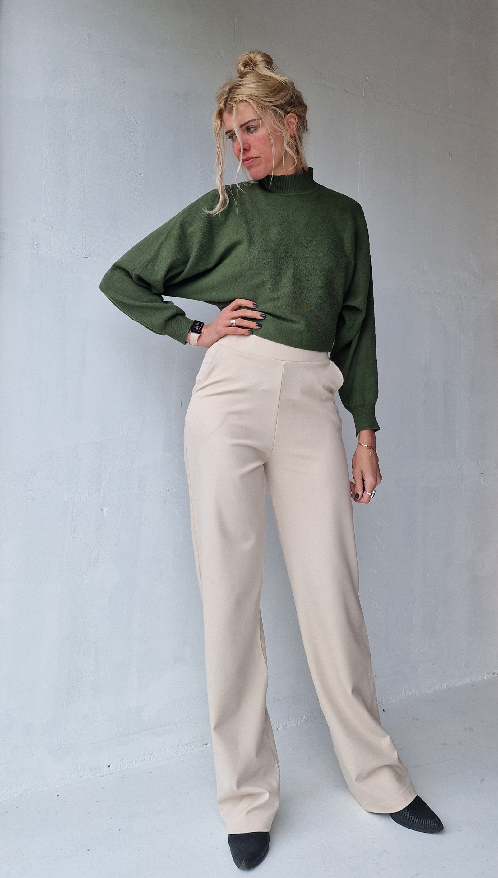 Extra lange wide leg | ecru | tall | lengtemaat 36