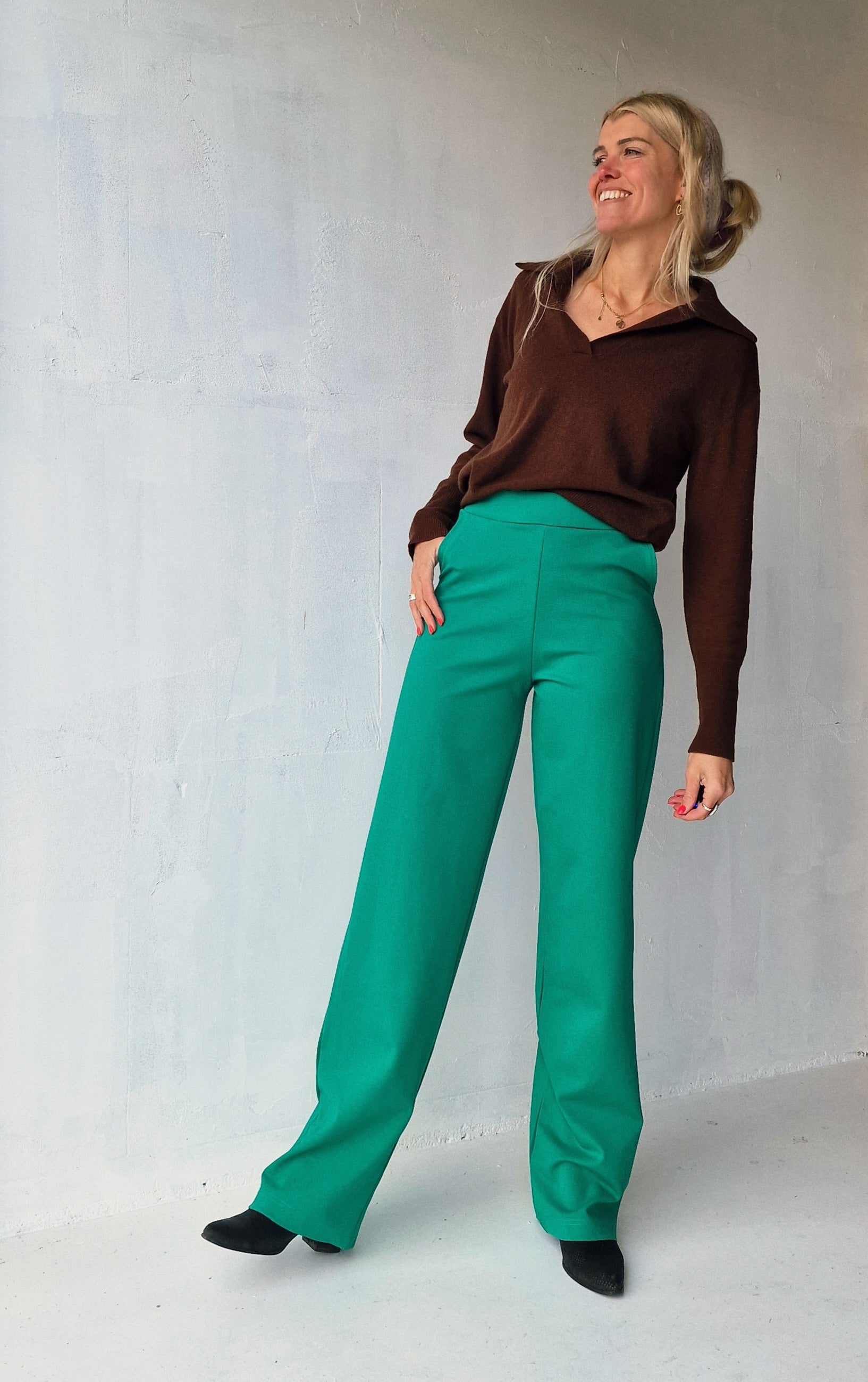 Extra langes, weites Bein | schwarz &amp; zacht | groß | Länge 36