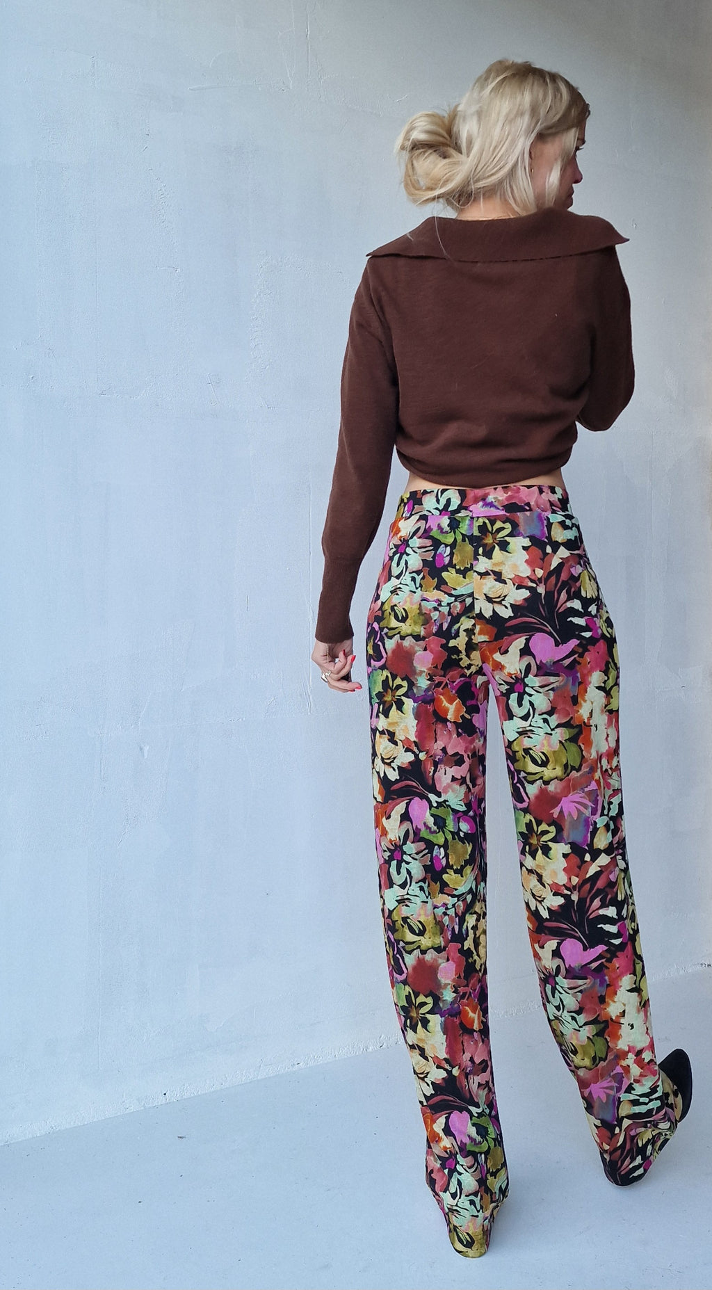 Extra lange wide leg | flowerprint | tall | lengtemaat 36