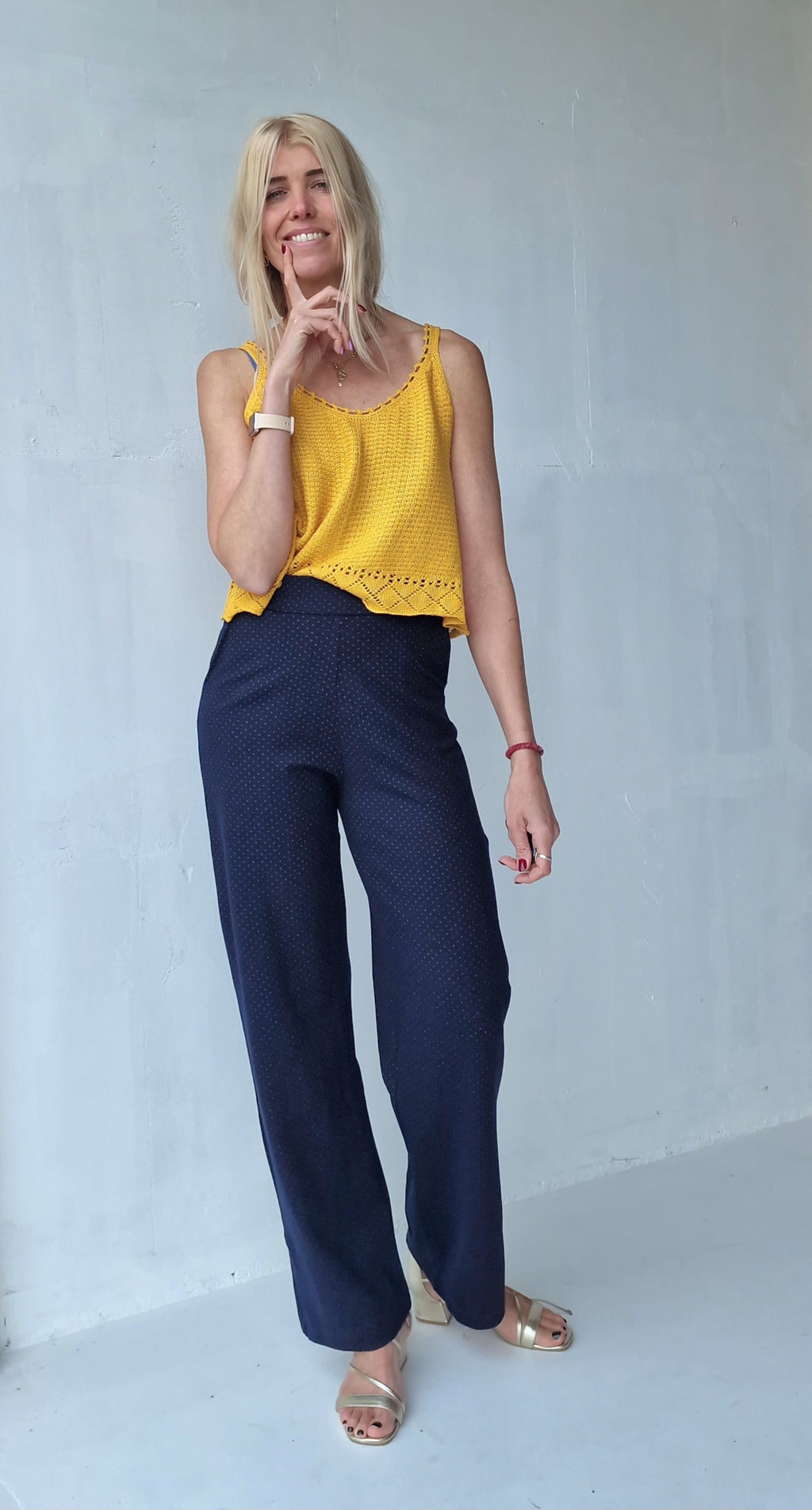 Extra lange wide leg | Blue / marks | tall | lengte 34 & 36