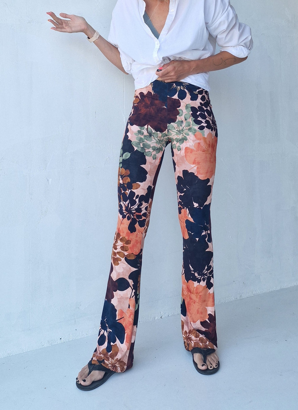 Flared botanic print viscose | tall | lengte 34 en 36 [PRE-ORDER]