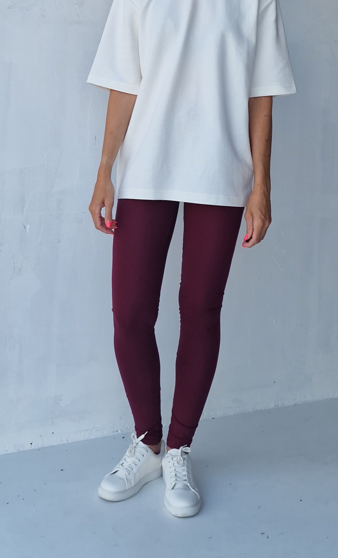 Extra lange legging bordeaux rood | tall | lengte 34 en 36 [PRE-ORDER]