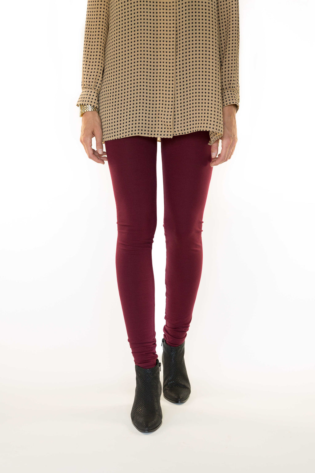 Extra lange legging bordeaux rood | tall | lengte 34 en 36 [PRE-ORDER]
