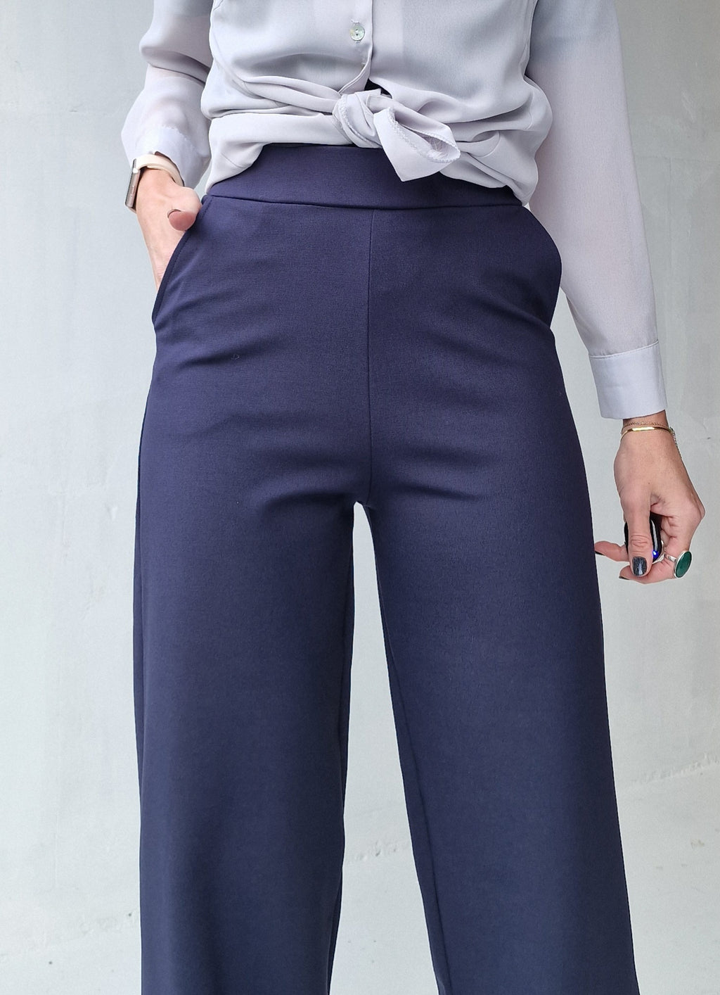 Extra lange wide leg | Marineblauw | tall | lengtemaat 36