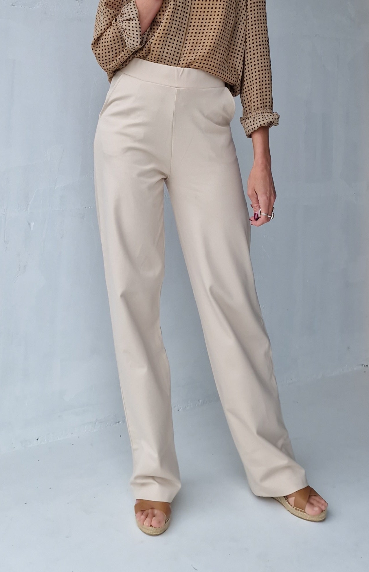Extra lange wide leg | ecru | tall | lengtemaat 36