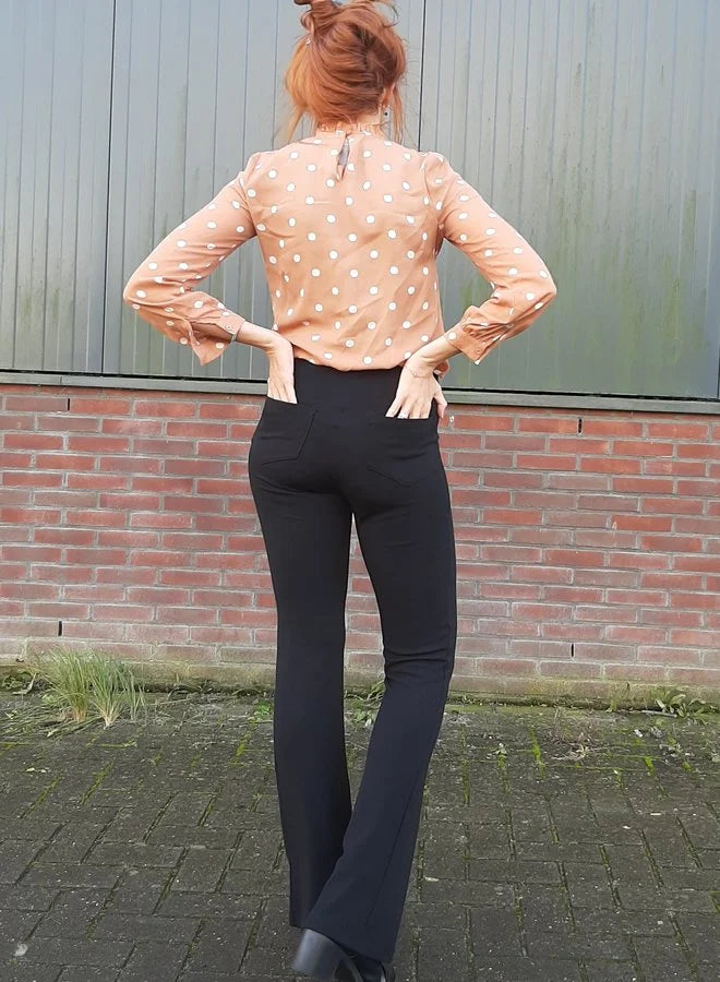 Extra lange flared pants | black | tall | lengtemaat 36
