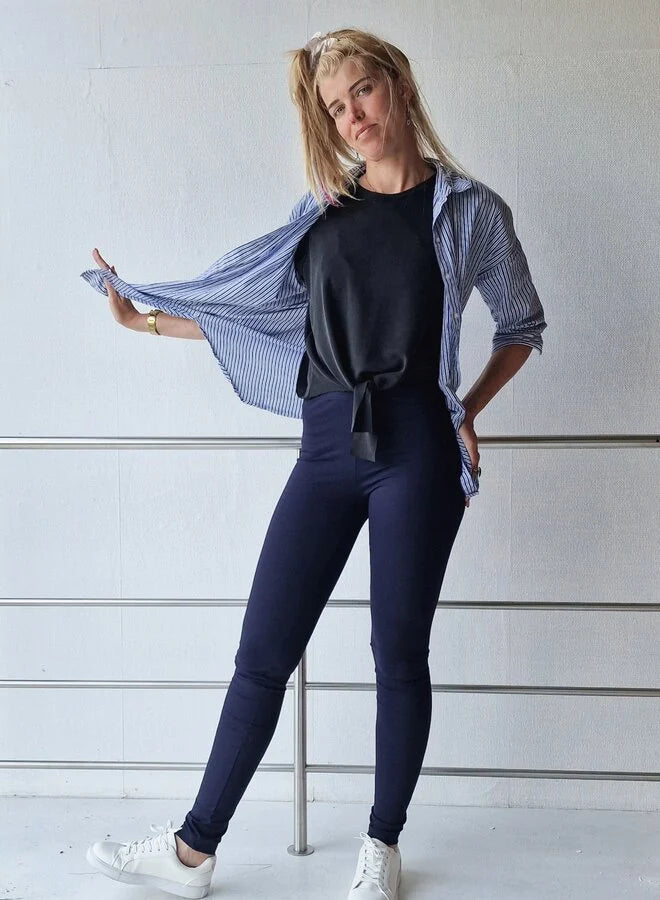 Extra lange legging sport/casual | tall | navy | lengte 36