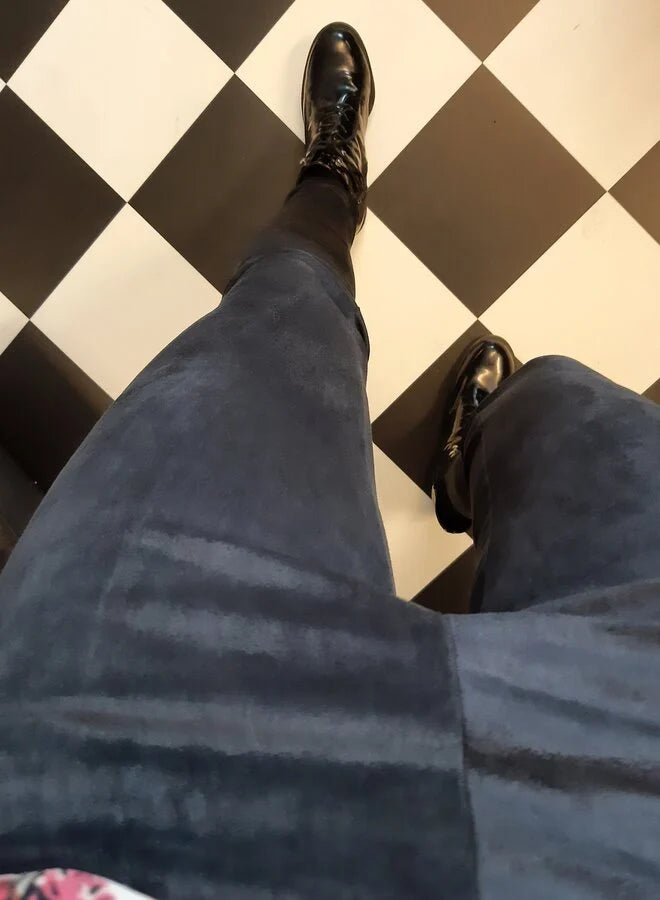 Extra lange legging suedelook zwart |tall | lengtemaat 32, 34 en 36