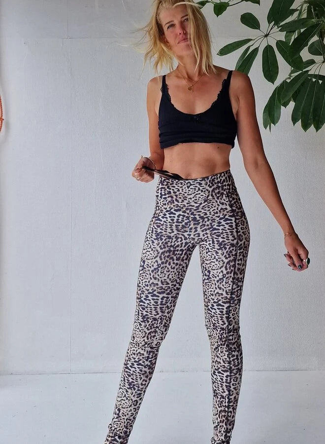 Extra lange sportlegging | steekzak & koordje | leopardprint | tall | lengtemaat 32, 34 en 36