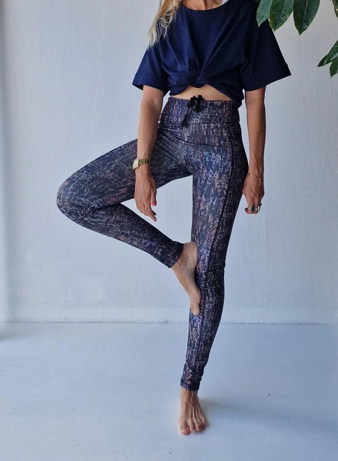 Extra lange sportlegging | steekzak & koordje | giraf /croco print | tall | lengtemaat 32, 34 en 36