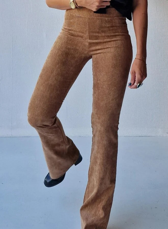 Schlaghose | braune Rippstreifen | groß | Länge 36