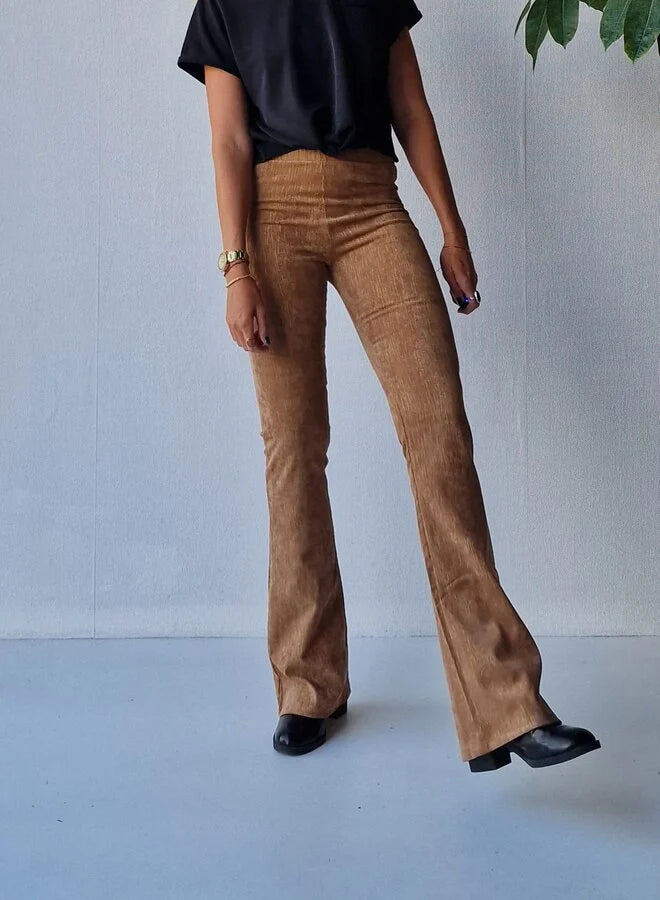 Schlaghose | braune Rippstreifen | groß | Länge 36