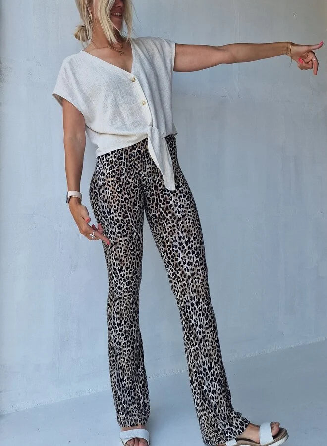 Flared pants | leopardprint | tall | lengtemaat 32, 34, 36