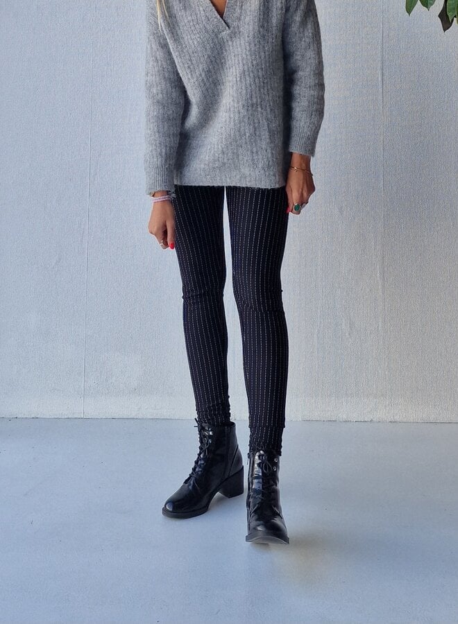 Lange legging | black road stripes | lengte 36