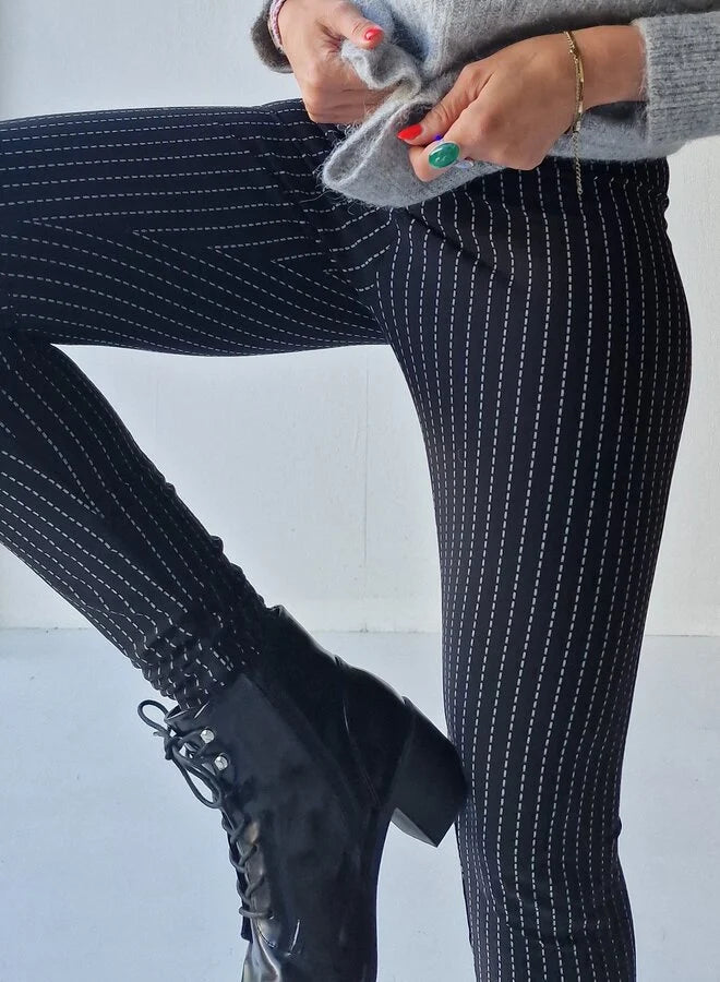 Lange legging | black road stripes | lengte 36