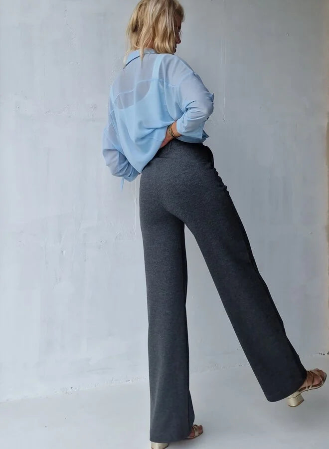 Extra lange wide leg | donkergrijs | tall | lengtemaat 36