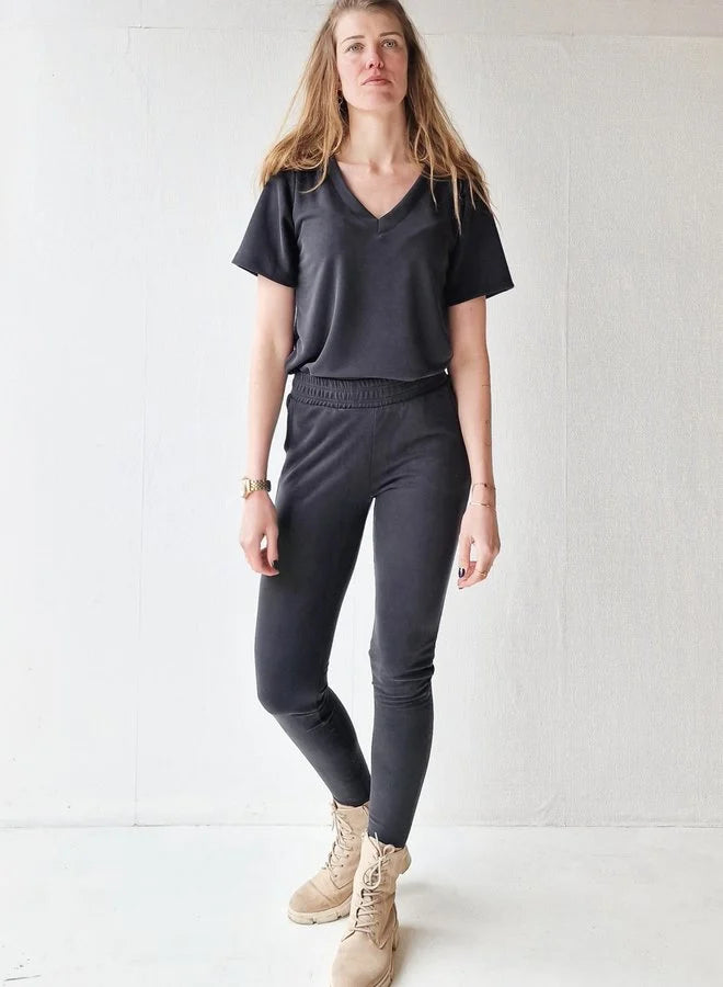 V-hals shirt Charlie | black