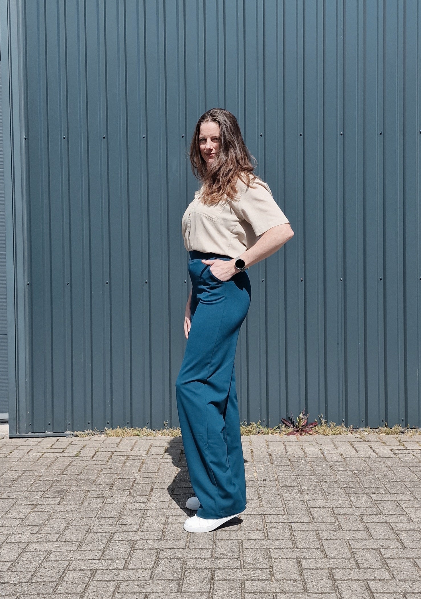 Extra lange wide leg | petrol | tall | lengte 34 en 36