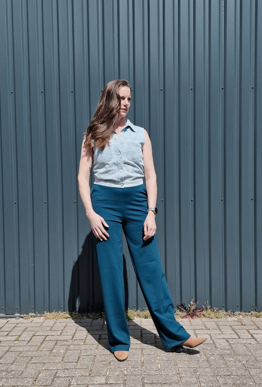 Extra lange wide leg | petrol | tall | lengte 34 en 36