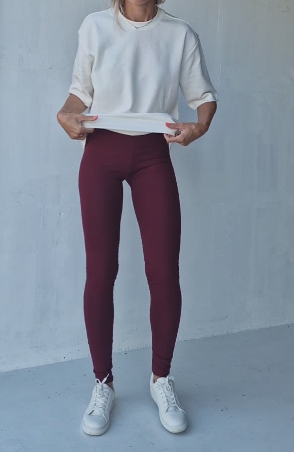 Extra lange legging bordeaux rood | tall | lengte 34 en 36 [PRE-ORDER]