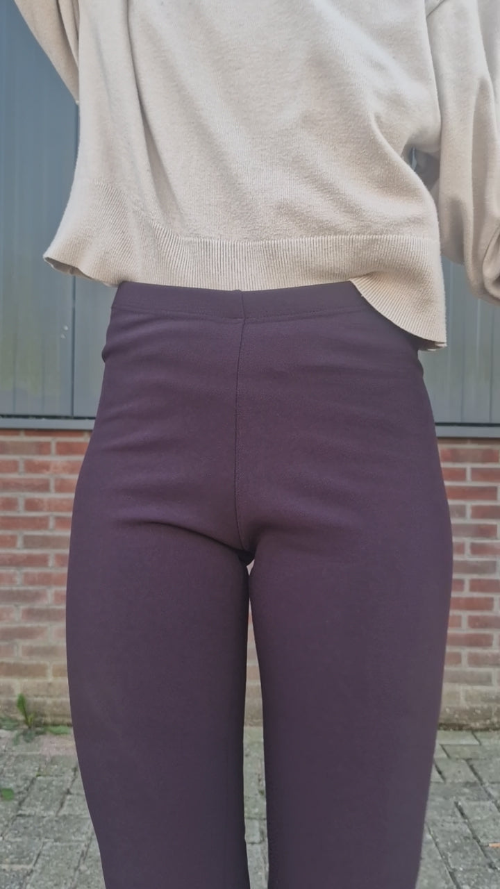 Legging aubergine fleece | tall | lengte 34 en 36