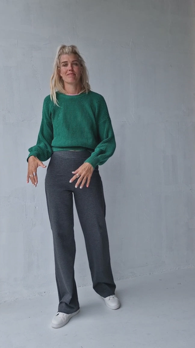 Extra lange wide leg | donkergrijs | tall | lengtemaat 36