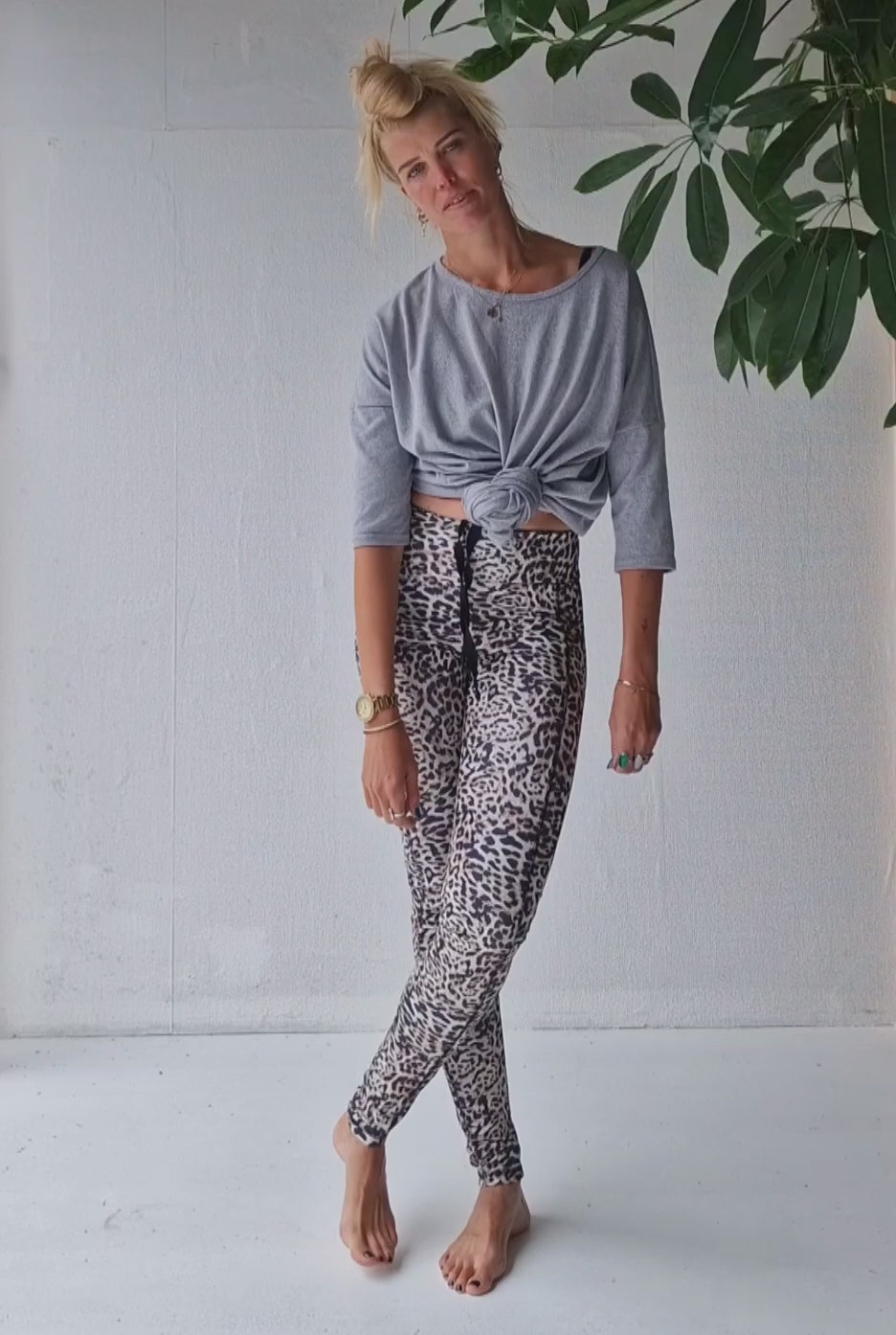 Extra lange sportlegging | steekzak & koordje | leopardprint | tall | lengtemaat 32, 34 en 36