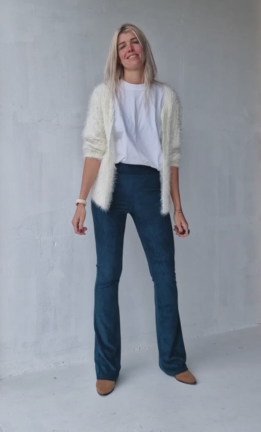 Extra lange flared pants | petrol | TALL | Lengtemaat 36